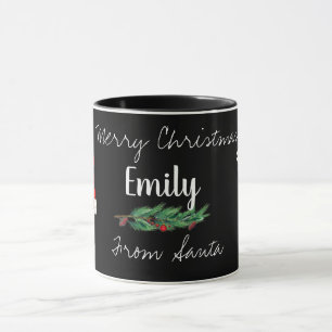 Mug Joyeux Noël Berries Rouges Père Noël Mignon Noir B