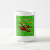 Mug Joyeux Noël Bi-plan Rouge sur Cercles Verts (Centre)