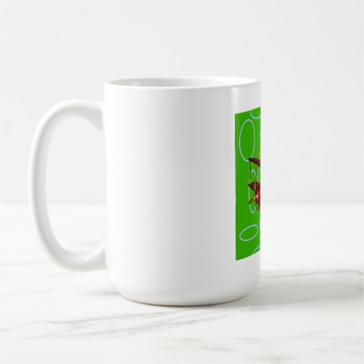 Mug Joyeux Noël Bi-plan Rouge sur Cercles Verts (Gauche)