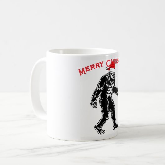 Mug Joyeux Noël Bigfoot Sasquatch Yeti (Devant gauche)