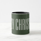 Mug Joyeux Noël - blanc sur chasseur vert (Centre)