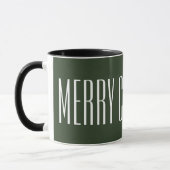 Mug Joyeux Noël - blanc sur chasseur vert (Gauche)