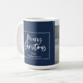 Mug Joyeux Noël bleu et blanc (Devant gauche)