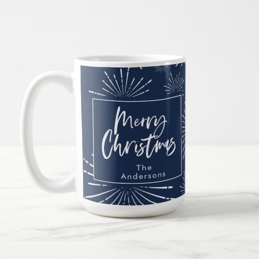 Mug Joyeux Noël bleu et blanc (Gauche)