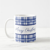 Mug Joyeux Noël bleu plaid (Gauche)