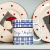 Mug Joyeux Noël bleu plaid