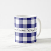 Mug Joyeux Noël bleu rustique (Devant droit)