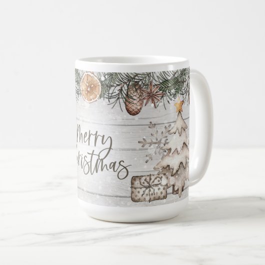 Mug Joyeux Noël bois arbres (Devant droit)