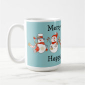 Mug Joyeux Noël Bonne année Snowmen (Gauche)