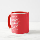 Mug Joyeux Noël & Bonne Année, Typographie Blanche (Devant gauche)