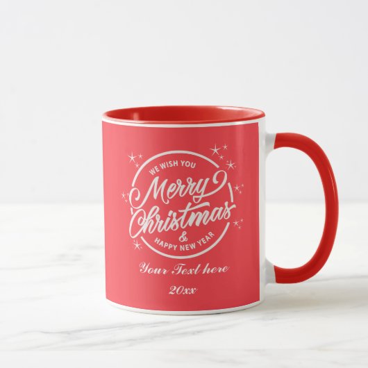 Mug Joyeux Noël & Bonne Nouvelle Année, Typographie Bl (Droite)