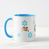 Mug Joyeux Noël Bow, Wreath, Bells et Snowflakes (Gauche)