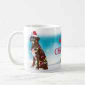 Mug Joyeux Noël Boxer Amoureux des chiens mignon (Gauche)