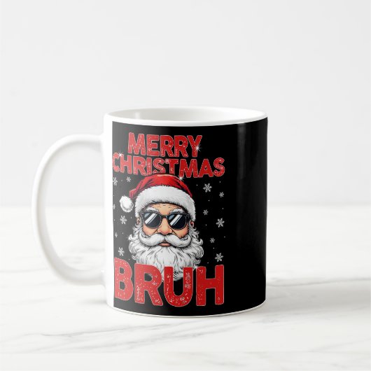 Mug Joyeux Noël Bruh Funny Père Noël Retro Hommes W (Gauche)