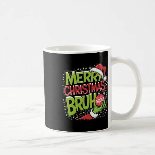 Mug Joyeux Noël Bruh Green Hat Santa Hat Fam (Droite)