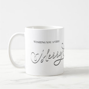 Mug Joyeux Noël Calligraphie Argent Simple Script