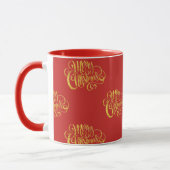 Mug Joyeux Noël Calligraphie Or Faux (Gauche)