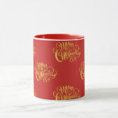 Mug Joyeux Noël Calligraphie Or Faux (Centre)