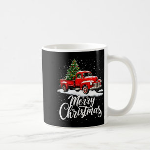 Mug Joyeux Noël Camion Rouge Famille Étoile de Noël