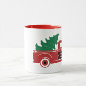 Mug Joyeux Noël camionnette et arbre (Centre)