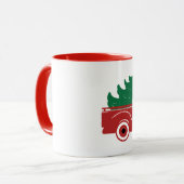 Mug Joyeux Noël camionnette et arbre (Devant gauche)