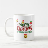 Mug Joyeux Noël C'est ÉMOTIONNEL Drôle EMOJI (Gauche)