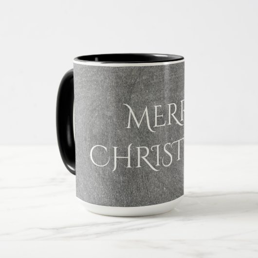 Mug Joyeux Noël Chalkboard Typographie noir blanc (Devant gauche)