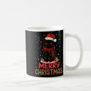 Mug Joyeux Noël Chapeau de Père Noël Chat Noir Drôle H