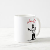Mug Joyeux Noël ! Chat en smoking offrant un toast (Devant droit)
