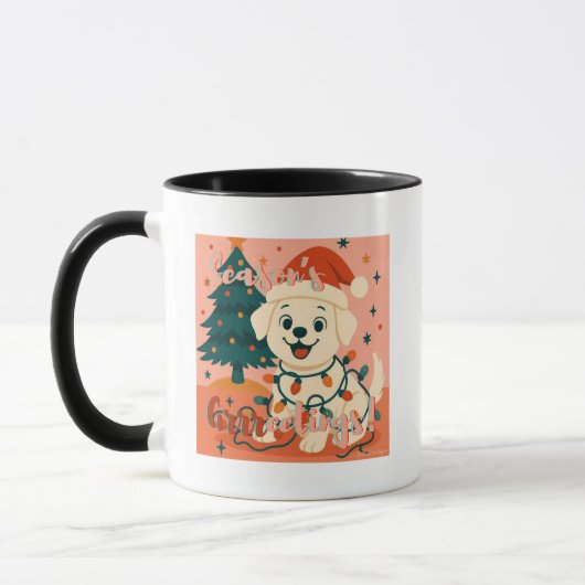 Mug Joyeux Noël ! Chien mignon et drôle (Gauche)