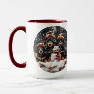 Mug Joyeux Noël Chiens Chiens Snowman