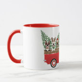 Mug Joyeux Noël Chiens de taureaux français Camion de  (Gauche)