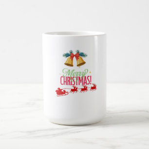 Mug Joyeux Noël – Cloches et dessin du traîneau du Pèr