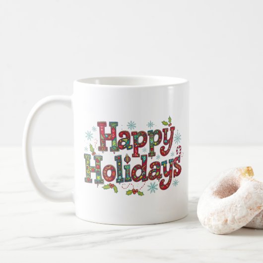 Mug Joyeux Noël Coloré Moderne (Avec donut)