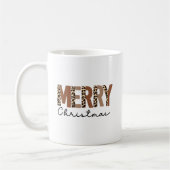 Mug "Joyeux Noël" Couleur moderne bloquée Leopard (Gauche)