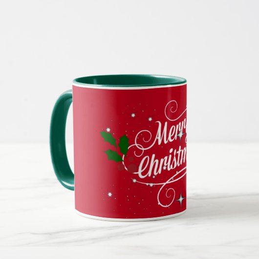 Mug Joyeux Noël, couleurs festives des fêtes, (Devant gauche)