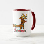 Mug Joyeux Noël Dachshund (Devant droit)