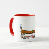 Mug Joyeux Noël Dachshund (Devant gauche)