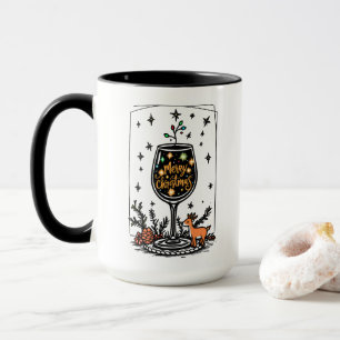 Mug Joyeux Noël dans un verre de vin