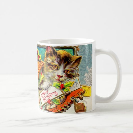 Mug Joyeux Noël de chat vintage (Droite)