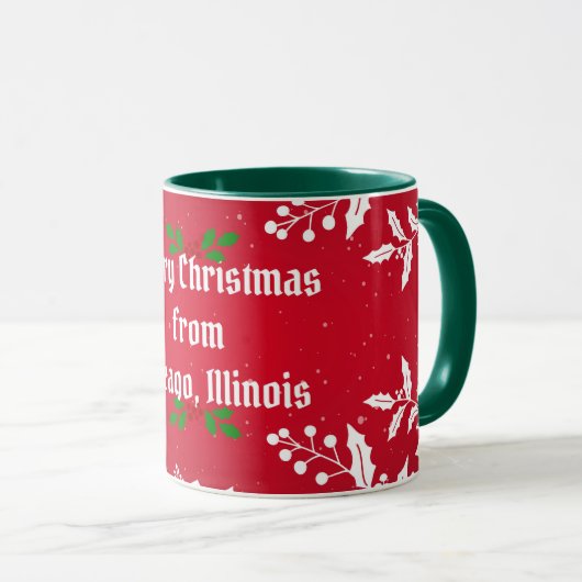 Mug Joyeux Noël de Chicago, Illinois (Devant droit)