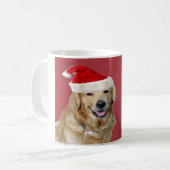 Mug Joyeux Noël de golden retriever (Devant gauche)