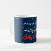 Mug Joyeux Noël de houx (Devant gauche)