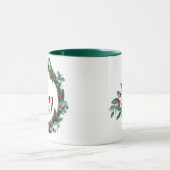 Mug Joyeux Noël de la couronne À feuillage persistant (Centre)