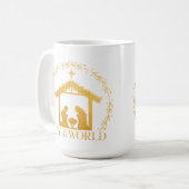 Mug Joyeux Noël de la Nativité de l'or du monde (Devant gauche)