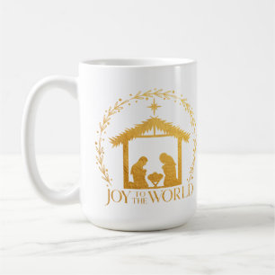 Mug Joyeux Noël de la Nativité de l'or du monde