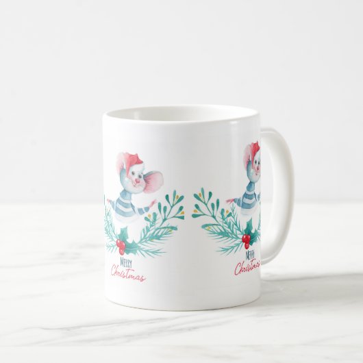 Mug Joyeux Noël de la souris (Devant droit)