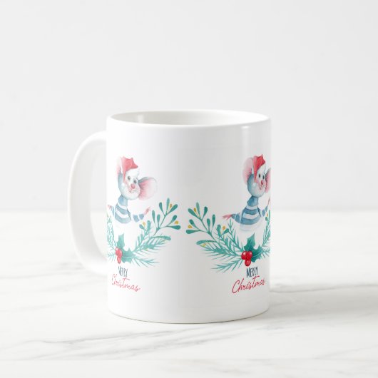 Mug Joyeux Noël de la souris (Devant gauche)