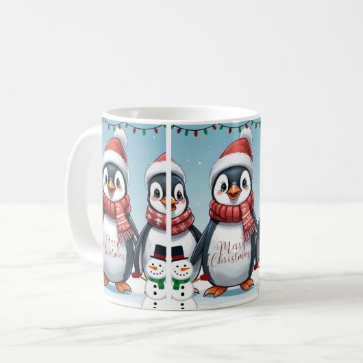 Mug Joyeux Noël de manchot (Devant gauche)