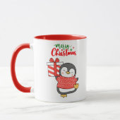 Mug Joyeux Noël de Pingouin mignon (Gauche)